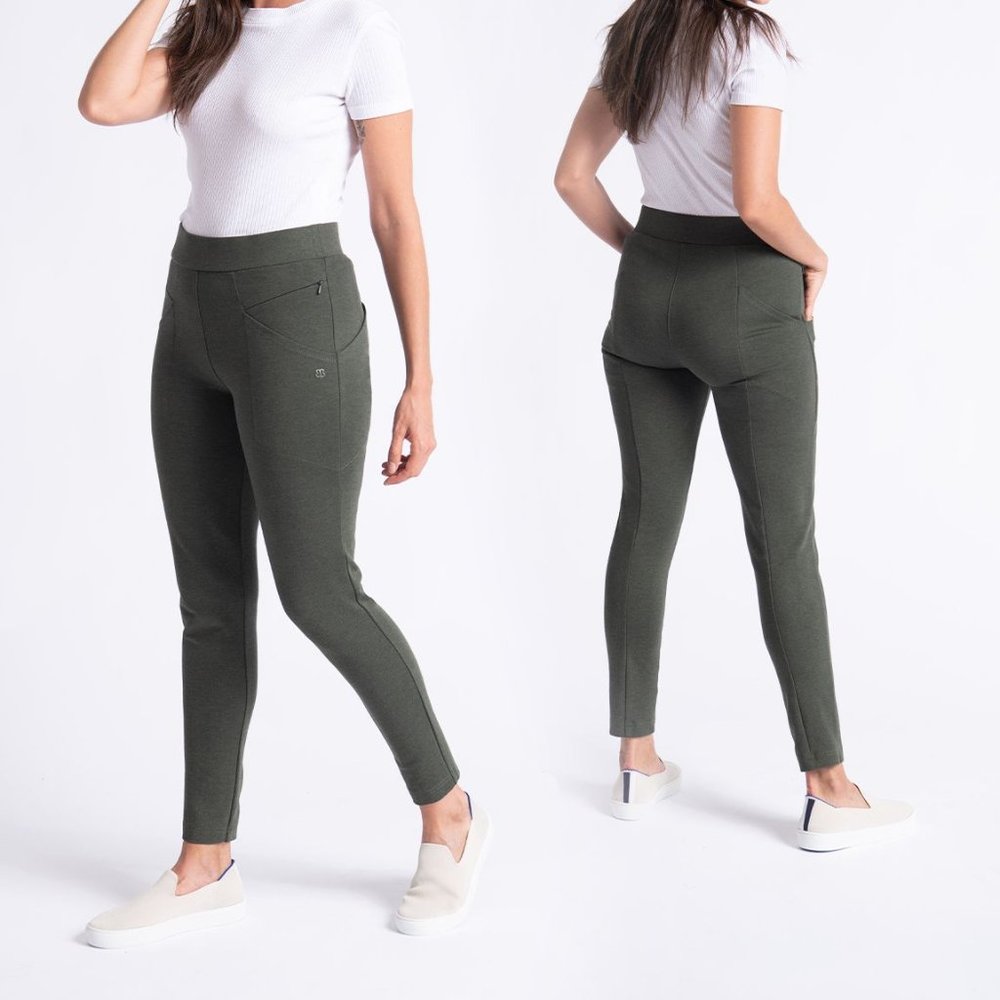Betabrand - Zippered Journey Pants - Sage Green